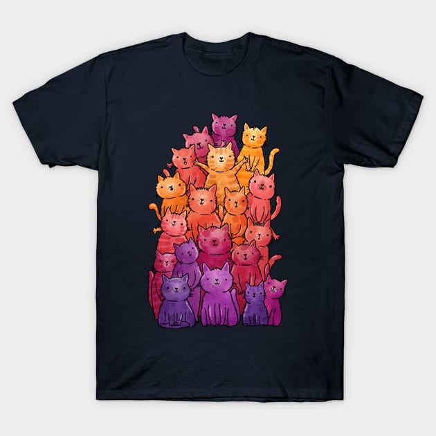 Cats pile T-Shirt by Tania Tania